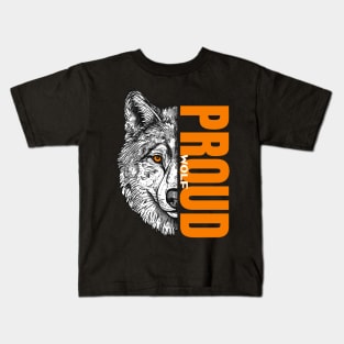 Majestic Proud Wolf - Unique Wildlife Inspired Print Kids T-Shirt